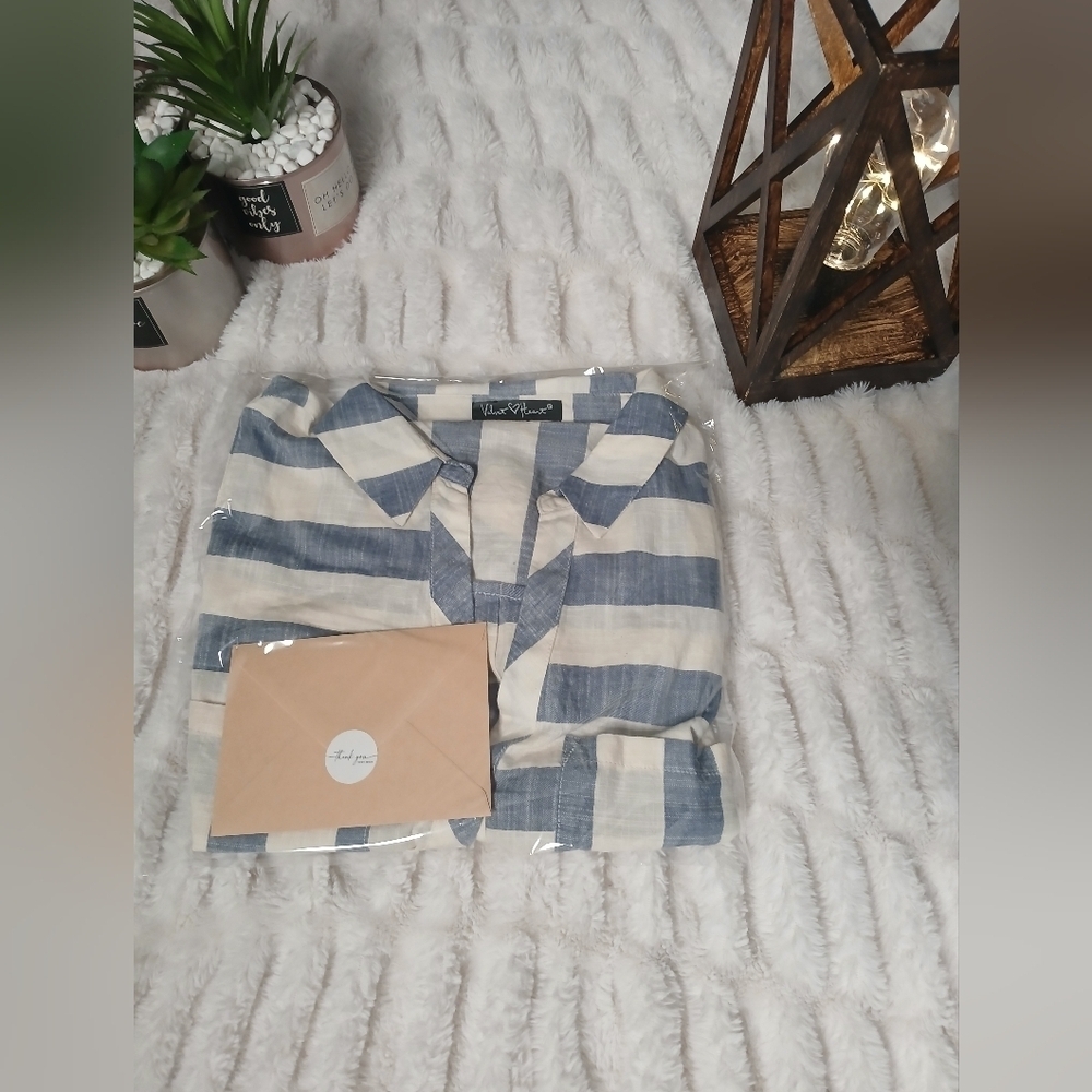 Nordstrom Rack Blue and White Striped Sleeveless Top - Picture 6 of 6